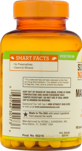 Sundown Naturals Magnesium 500 mg Caplets Perspective: left