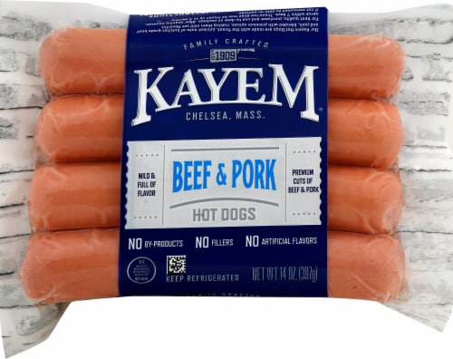 Kayem® Beef & Pork Hot Dogs Perspective: left