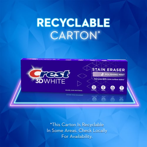 Crest 3D Polishing Mint White Stain Eraser Teeth Whitening Toothpaste Value Pack Perspective: left