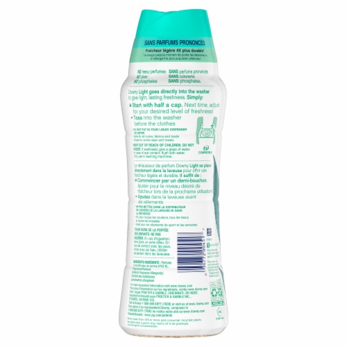 Downy Light Laundry Scent Booster Beads for Washer, Woodland Rain, 20.1 oz, with No Heavy Perfumes Perspective: left