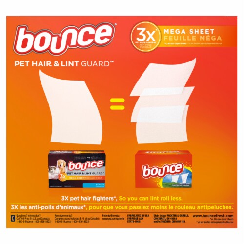 Bounce Pet Fresh Mega Dryer Sheets Perspective: left
