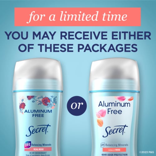 Secret Aluminum Free Rose Deodorant Perspective: left
