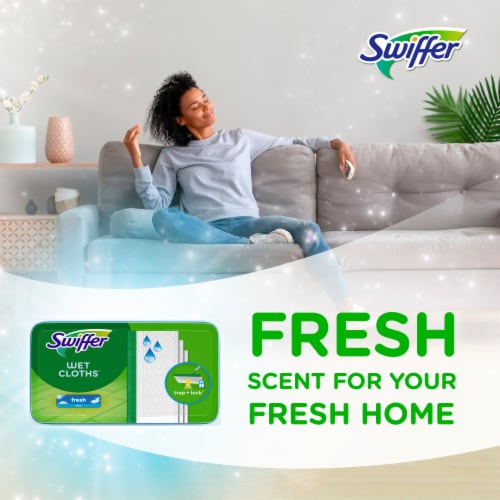 Swiffer Fresh Scent Wet Mopping Cloths Perspective: left