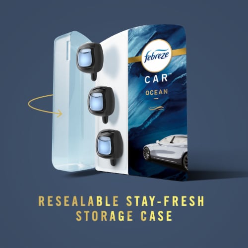 Febreze Car Ocean Scent Air Freshener Vent Clip Perspective: left
