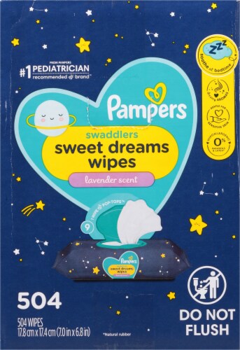 Pampers Swaddlers Lavender Scent Sweet Dream Wipes Perspective: left