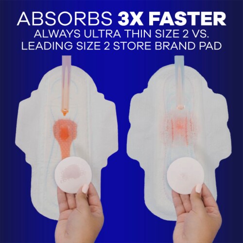 Always Ultra Thin Size 4 Overnight Pads With Wings Perspective: left