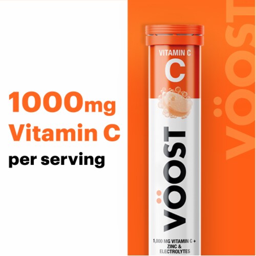 Voost Blood Orange Men's Multi-Vitamin Flavored Effervescent Tablets Perspective: left