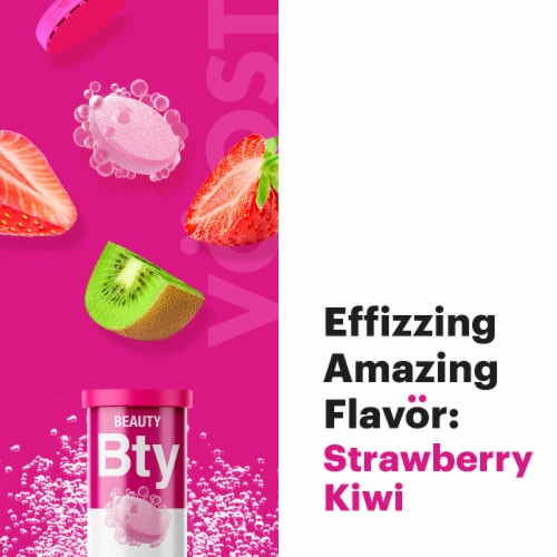 Voost Men's Strawberry Kiwi Flavored Effervescent Multi-Vitamin Tablets Perspective: left