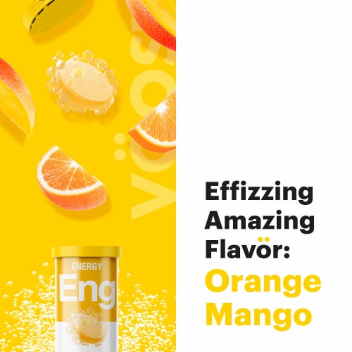 VOOST Orange Mango Flavor Effervescent Vitamin Drink Tablet Perspective: left
