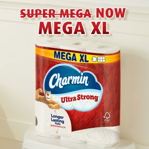 Charmin Ultra Strong Super Mega Roll Toilet Paper Perspective: left