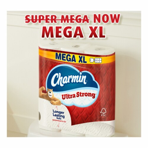 Charmin® Ultra Strong™ Super Mega Bath Tissue Rolls Perspective: left