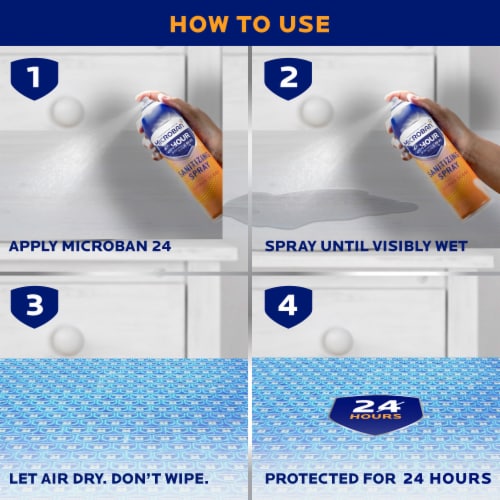Microban Citrus Scent 24 Hour Disinfectant Sanitizing Spray Perspective: left
