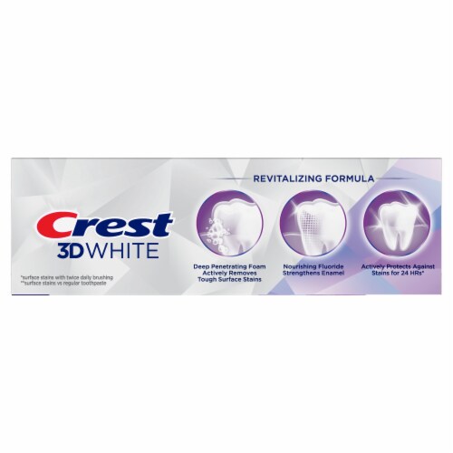 Crest 3D White Brilliance Vibrant Peppermint Teeth Whitening Toothpaste Perspective: left