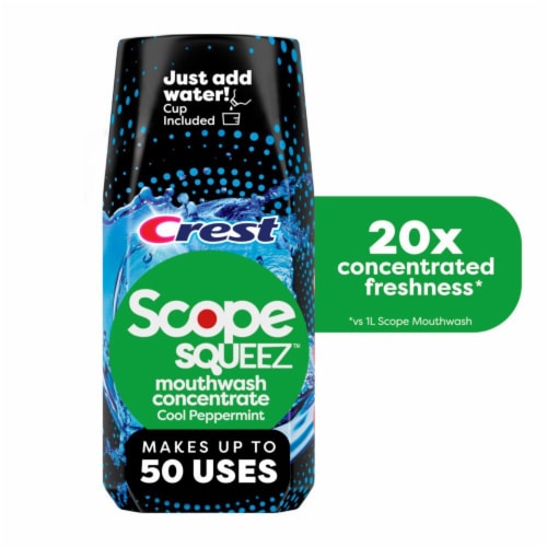 Scope Squeez Cool Peppermint Flavor Mouthwash Concentrate Perspective: left