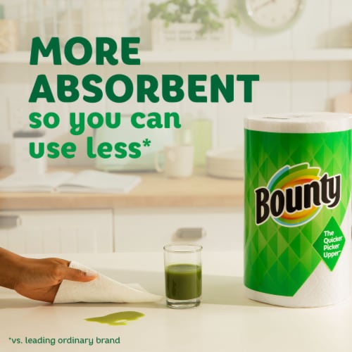 Bounty Double Roll Full Sheet White Paper Towels Perspective: left