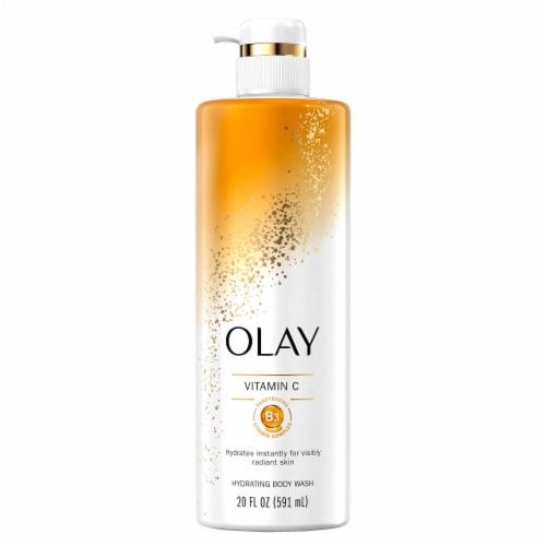 Olay Cleansing & Nourishing Body Wash with Vitamin B3 & Vitamin C Perspective: left