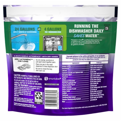 Cascade Platinum Plus ActionPacs Mountain Scent Dishwasher Detergent Pods Perspective: left