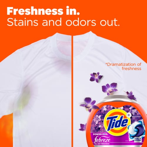 Tide Power Pods Febreze Spring & Renewal Laundry Detergent Pods Perspective: left