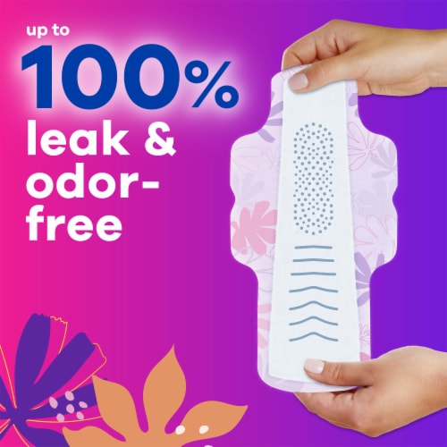 Always Radiant Feminine Pads for Women, Size 3 Heavy, with Wings, Light Clean Scent Perspective: left