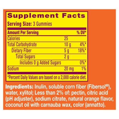 Metamucil Fiber Gummies No Sugar Added Orange Perspective: left