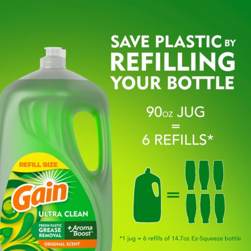 Gain Ultra Original Scent Dishwashing Liquid Dish Soap Perspective: left