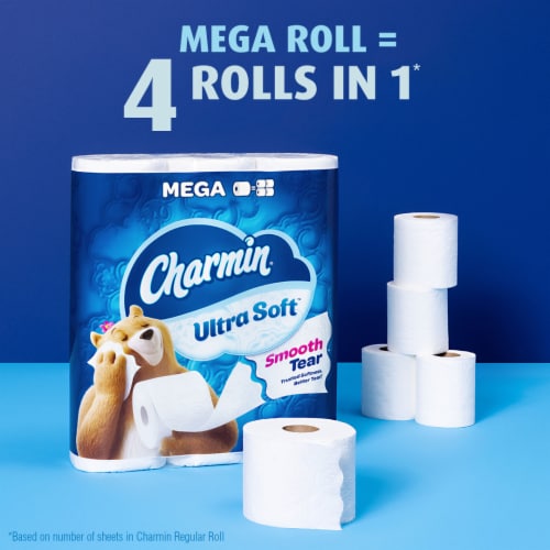 Charmin Ultra Soft Mega Roll Toilet Paper Perspective: left