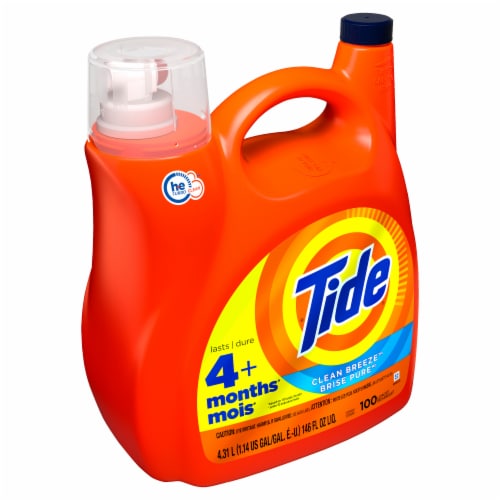 Tide HE Clean Breeze Liquid Laundry Detergent Perspective: left