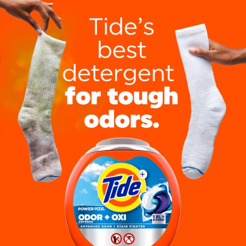 Tide Power PODS with Ultra Oxi Odor Eliminators Liquid Laundry Detergent Pacs Perspective: left