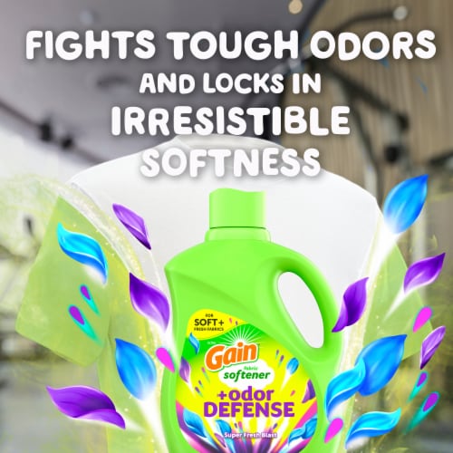 Gain Odor Defense Super Fresh Blast Liquid Fabric Softener Fabric Conditioner Perspective: left