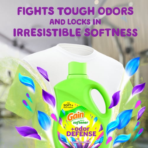 Gain Odor Defense Super Fresh Blast Liquid Fabric Softener Fabric Conditioner Perspective: left