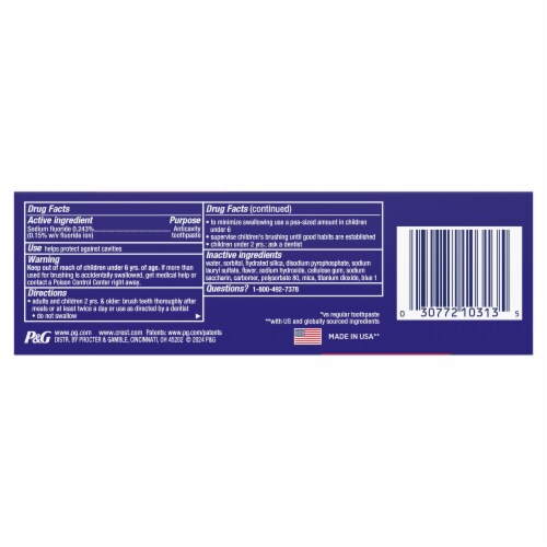 Crest 3D White Stain Eraser Teeth Whitening Toothpaste, Polishing Mint Perspective: left