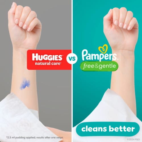 Pampers Free & Gentle Baby Wipes Perspective: left