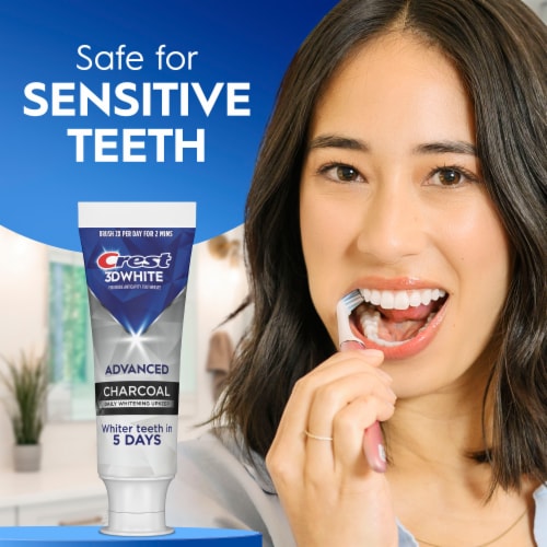 Crest 3D White Advanced Charcoal Teeth Whitening Toothpaste Perspective: left