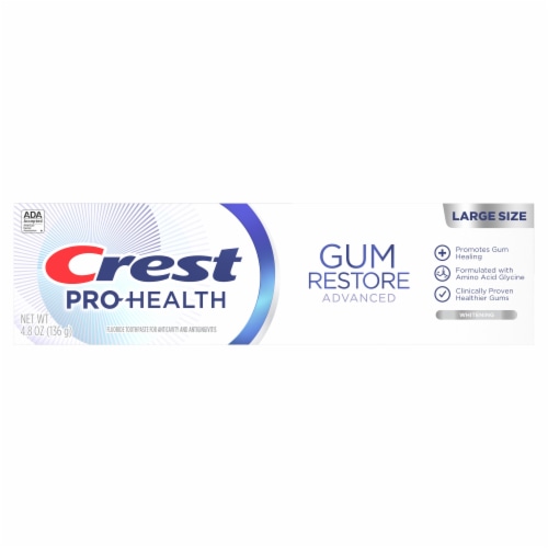 Crest Pro-Health Advanced Gum Restore Whitening Toothpaste Enamel Protection Perspective: left