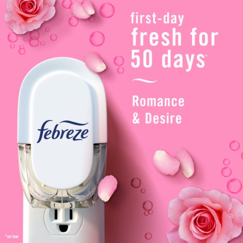 Febreze Plug In Air Freshener Odor-Fighting Scented Oil Refill Romance & Desire Scent Perspective: left
