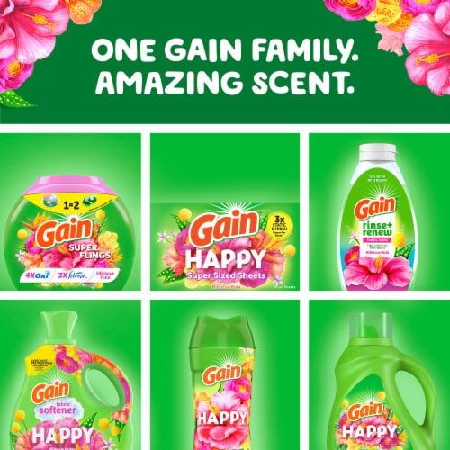 Gain Happy Hibiscus Hula Liquid Laundry Detergent Perspective: left