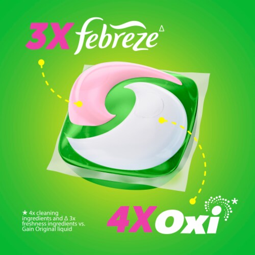 Gain Super Flings Happy Hibiscus Hula Laundry Detergent Pods Perspective: left