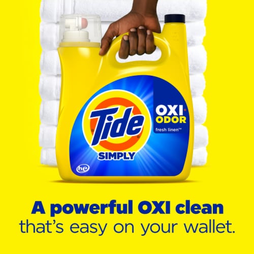 Tide Simply Oxi Boost + Odor Defense, Tough on Stains and Odors, Fresh Linen Scent Perspective: left