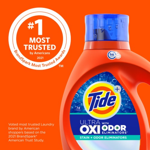 Tide With Ultra Oxi & Odor Eliminators Original Scent Liquid Laundry Detergent Perspective: left