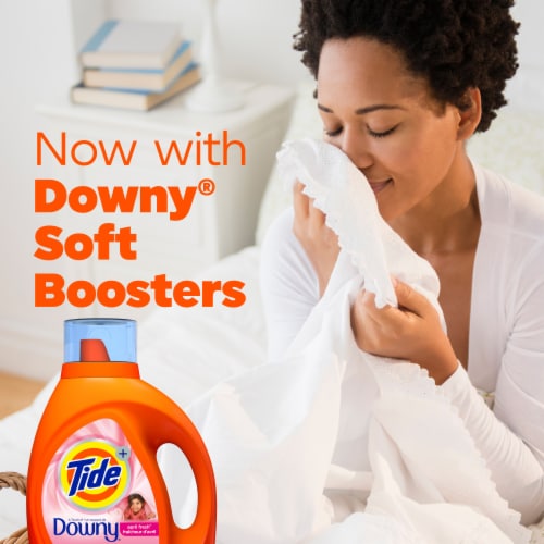 Tide Plus A Touch of Downy Liquid Laundry Detergent, April Fresh, 34 fl oz, 24 loads, HE Compatible