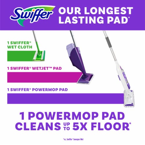 Swiffer PowerMop Multi-Surface Mopping Pad Refills for Floor Cleaning Perspective: left