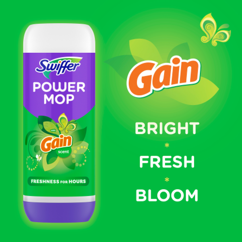 Swiffer PowerMop Floor Cleaning Solution with Gain Scent Perspective: left