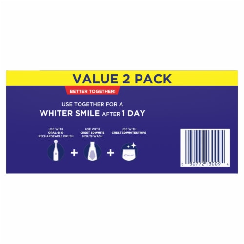 Crest 3D White Stain Eraser Teeth Whitening Toothpaste, Stain Eraser Icy Clean Mint Twin Pack Perspective: left