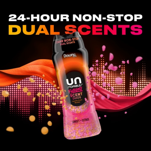 Downy Unstopables Fusions Sunset & Citrus In-Wash Scent Booster Perspective: left