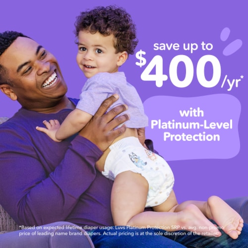 Luvs Platinum Protection Baby Diapers, Size 6 (35+lbs) Perspective: left