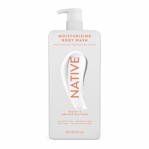 Native Peach & Orange Blossom Moisturizing Body Wash Perspective: left