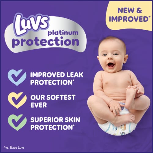 Luvs Platinum Protection Baby Diapers, Size 4 (27 - 33 lbs) Perspective: left