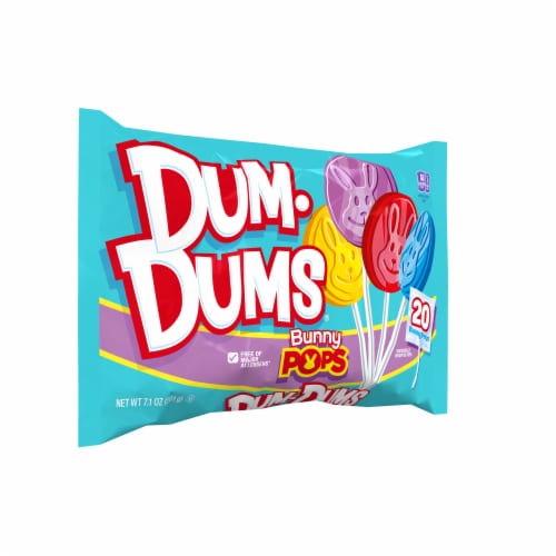 Dum Dums® Bunny Shaped Assorted Lollipops Easter Candy Bag Perspective: left
