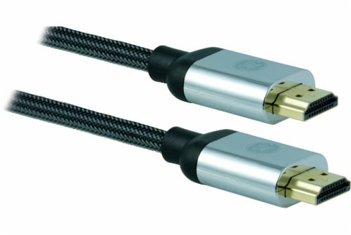 GE Ultra Pro Premium HDMI Cable - Black/Silver Perspective: left