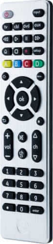 GE Designer Series 4 Device Universal Remote - Silver Perspective: left